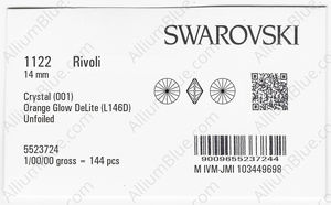 SWAROVSKI 1122 14MM CRYSTAL ORAGLOW_D factory pack