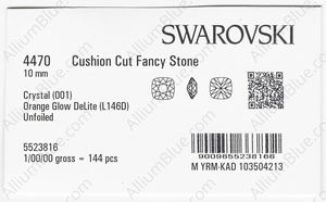 SWAROVSKI 4470 10MM CRYSTAL ORAGLOW_D factory pack