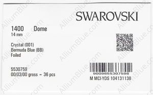SWAROVSKI 1400 14MM CRYSTAL BERMBL F factory pack