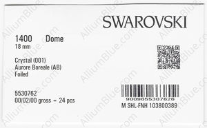 SWAROVSKI 1400 18MM CRYSTAL AB F factory pack