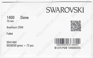 SWAROVSKI 1400 10MM AMETHYST F factory pack