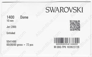 SWAROVSKI 1400 10MM JET factory pack