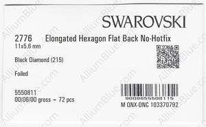 SWAROVSKI 2776 11X5.6MM BLACK DIAMOND F factory pack