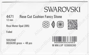 SWAROVSKI 4471 12MM ROSE WATER OPAL F factory pack