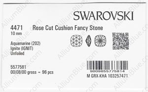 SWAROVSKI 4471 10MM AQUAMARINE IGNITE factory pack