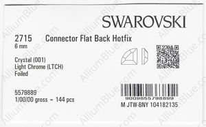 SWAROVSKI 2715 6MM CRYSTAL LTCHROME M HF factory pack