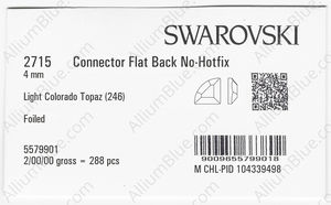 SWAROVSKI 2715 4MM LIGHT COLORADO TOPAZ F factory pack