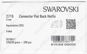 SWAROVSKI 2715 4MM AQUAMARINE M HF factory pack