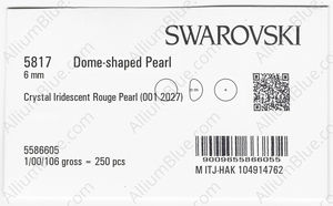 SWAROVSKI 5817 6MM CRYSTAL IRID ROUGE PRL factory pack