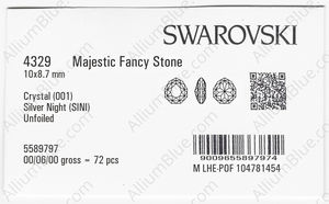 SWAROVSKI 4329 10X8.7MM CRYSTAL SILVNIGHT factory pack