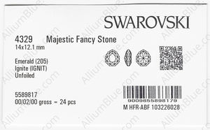 SWAROVSKI 4329 14X12.1MM EMERALD IGNITE factory pack