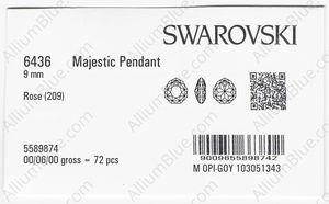 SWAROVSKI 6436 9MM ROSE factory pack