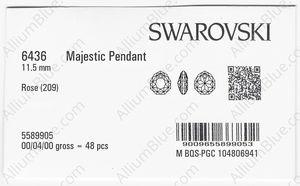 SWAROVSKI 6436 11.5MM ROSE factory pack