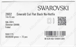 SWAROVSKI 2602 14X10MM SILK SHIMMER F factory pack
