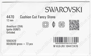 SWAROVSKI 4470 12MM AMETHYST IGNITE factory pack