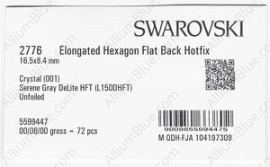 SWAROVSKI 2776 16.5X8.4MM CRYSTAL SEREGRAY_D HFT factory pack
