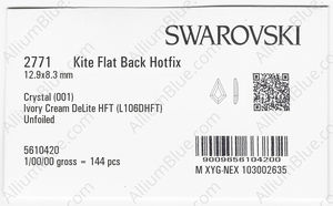 SWAROVSKI 2771 12.9X8.3MM CRYSTAL IVORYCRM_D HFT factory pack