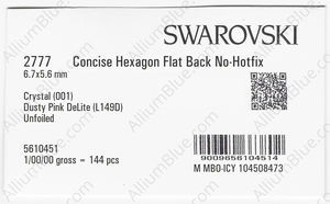 SWAROVSKI 2777 6.7X5.6MM CRYSTAL DUSTPINK_D factory pack