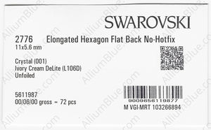 SWAROVSKI 2776 11X5.6MM CRYSTAL IVORYCRM_D factory pack