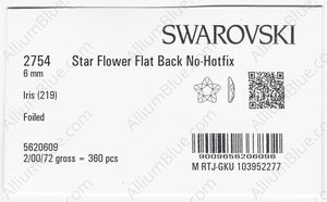 SWAROVSKI 2754 6MM IRIS F factory pack