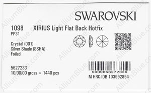 SWAROVSKI 1098 PP 31 CRYSTAL SILVSHADE A HF factory pack