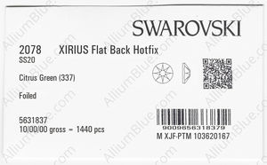 SWAROVSKI 2078 SS 20 CITRUS GREEN A HF factory pack