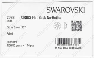 SWAROVSKI 2088 SS 34 CITRUS GREEN F factory pack