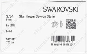 SWAROVSKI 3754 5MM IRIS F factory pack