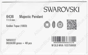 SWAROVSKI 6436 11.5MM GOLDEN TOPAZ factory pack
