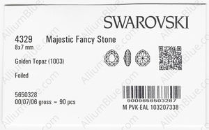 SWAROVSKI 4329 8X7MM GOLDEN TOPAZ F factory pack