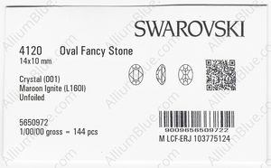SWAROVSKI 4120 14X10MM CRYSTAL MAROON_I factory pack