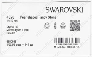 SWAROVSKI 4320 14X10MM CRYSTAL MAROON_I factory pack