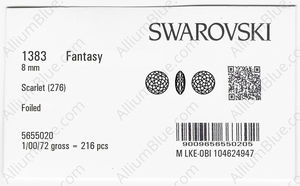 SWAROVSKI 1383 8MM SCARLET F factory pack