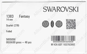 SWAROVSKI 1383 14MM SCARLET F factory pack