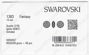 SWAROVSKI 1383 14MM SCARLET IGNITE factory pack