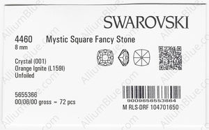 SWAROVSKI 4460 8MM CRYSTAL ORANGE_I factory pack