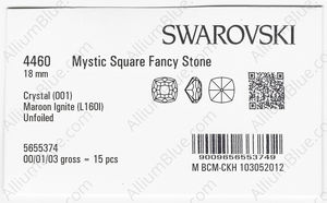 SWAROVSKI 4460 18MM CRYSTAL MAROON_I factory pack