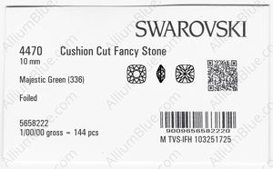 SWAROVSKI 4470 10MM MAJESTIC GREEN F factory pack