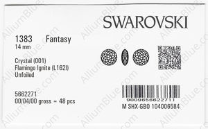 SWAROVSKI 1383 14MM CRYSTAL FLAMINGO_I factory pack