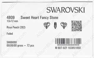 SWAROVSKI 4809 13X12MM ROSE PEACH F factory pack