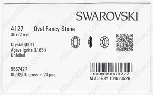 SWAROVSKI 4127 30X22MM CRYSTAL AGAVE_I factory pack