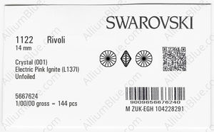 SWAROVSKI 1122 14MM CRYSTAL ELCPINK_I factory pack