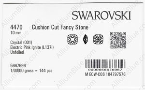 SWAROVSKI 4470 10MM CRYSTAL ELCPINK_I factory pack