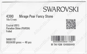 SWAROVSKI 4390 18X13MM CRYSTAL PARADSH F factory pack