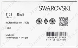 SWAROVSKI 1122 14MM RECREATED ICE BLUE F factory pack