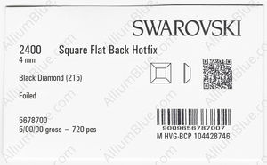 SWAROVSKI 2400 4MM BLACK DIAMOND M HF factory pack
