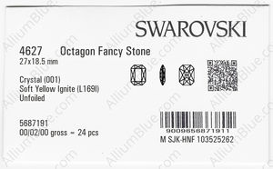 SWAROVSKI 4627 27X18.5MM CRYSTAL SYELLO_I factory pack