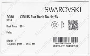 SWAROVSKI 2088 SS 16 DARK ROSE F factory pack