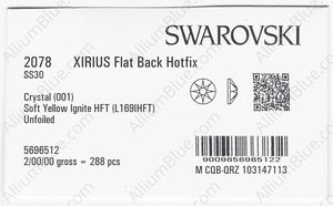 SWAROVSKI 2078 SS 30 CRYSTAL SYELLO_I HFT factory pack