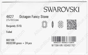 SWAROVSKI 4627 27X18.5MM BURGUNDY F factory pack